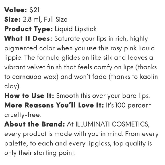 Illuminati SYMBOL Liquid Lipstick | NEW | Full Size Sealed - Picture 5 of 8